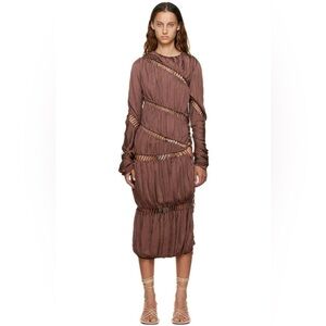ISA BOULDER Brown puzzle maxi dress